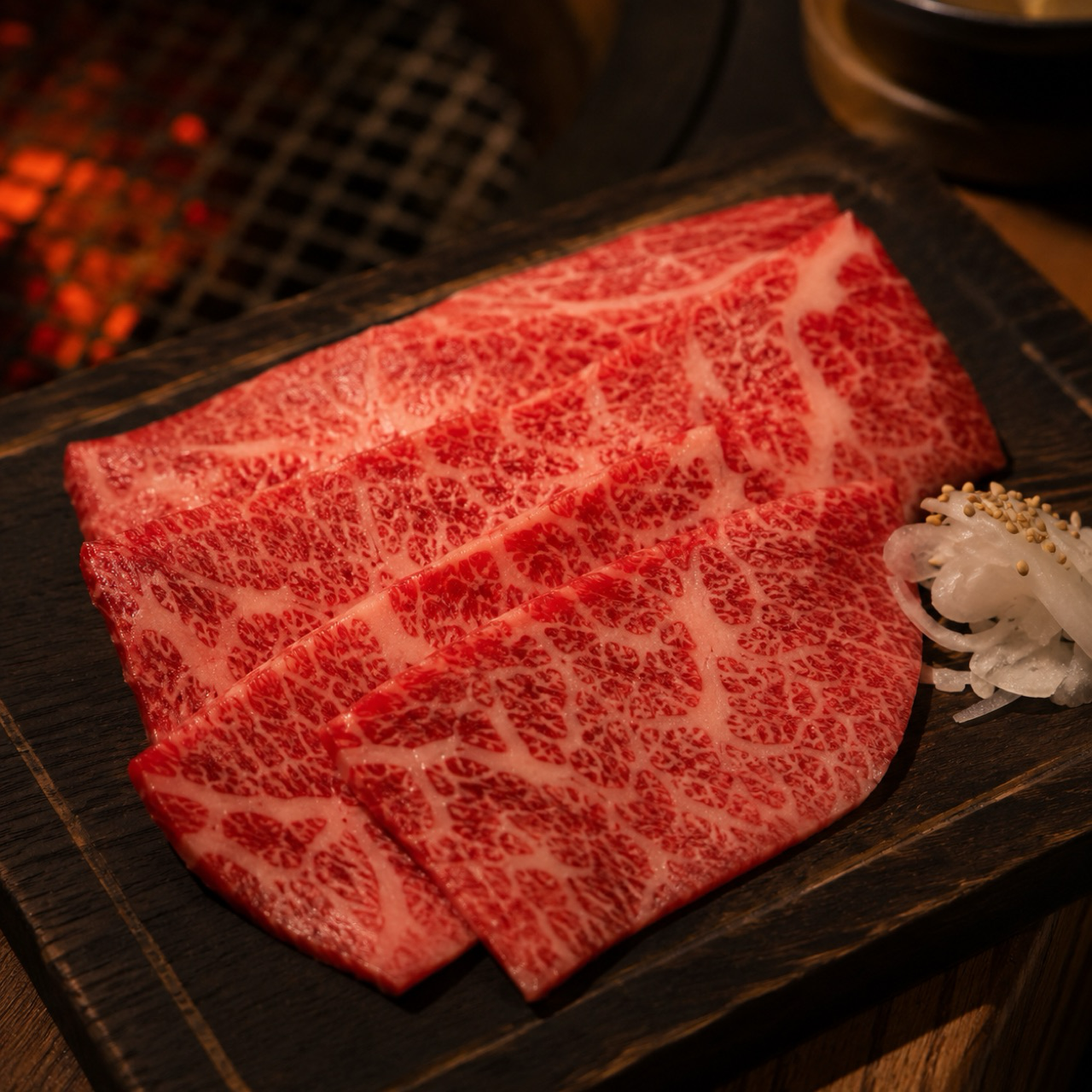 サシの入った特上カルビの盛り合わせ